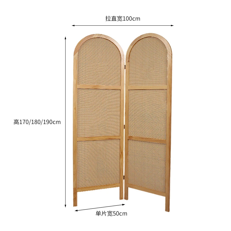 paravent en rotin pliable de style japonais mobile