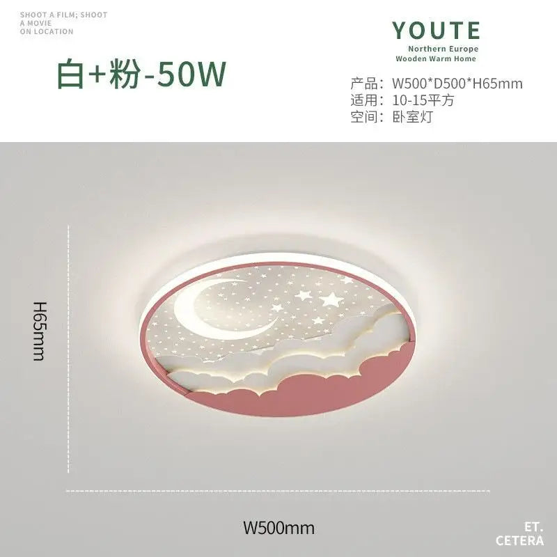 plafonnier led moderne étoile lune pour décoration et lecture - vue 12 sur 12