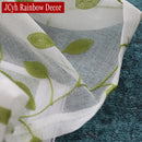 Voilage tulle brodé motif feuilles pour salon chambre