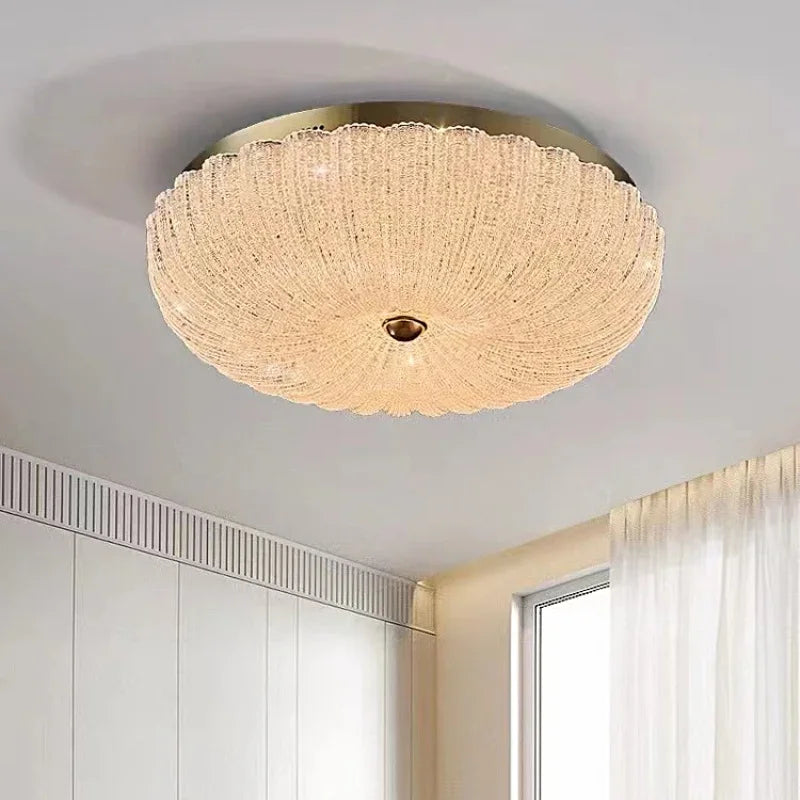 Plafonnier rond design en cristal de luxe