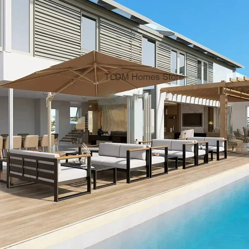 canapés de jardin en aluminium étanche mobilier extérieur combiné