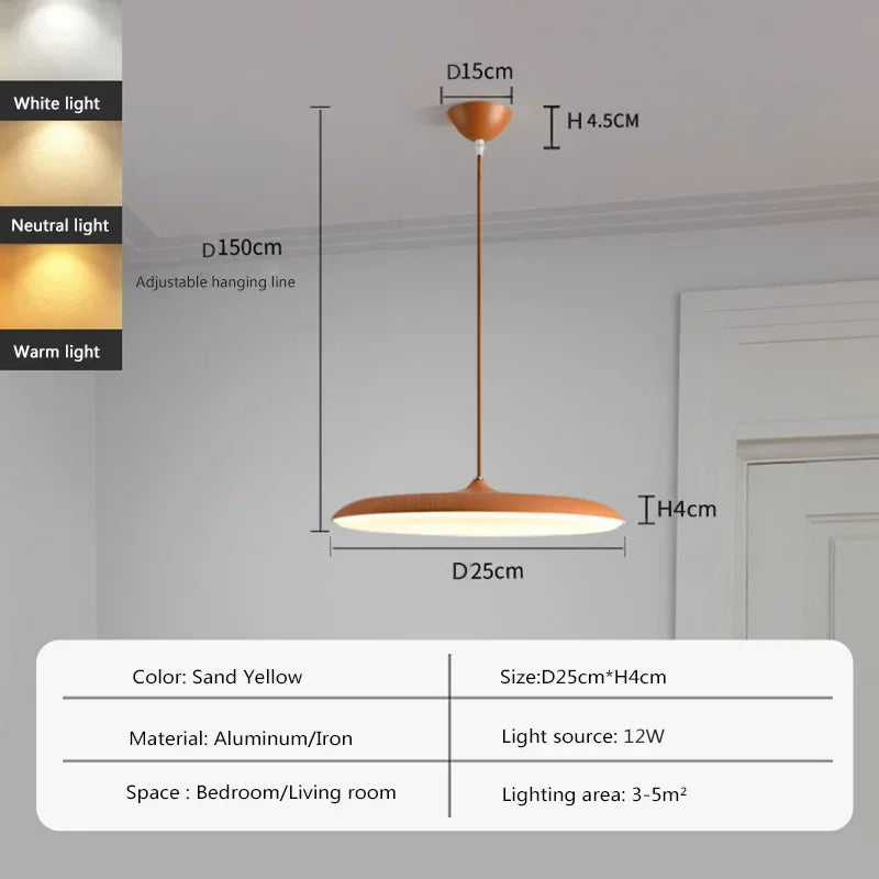 lampe led suspendue design nordique avec soucoupe volante - vue 9 sur 14