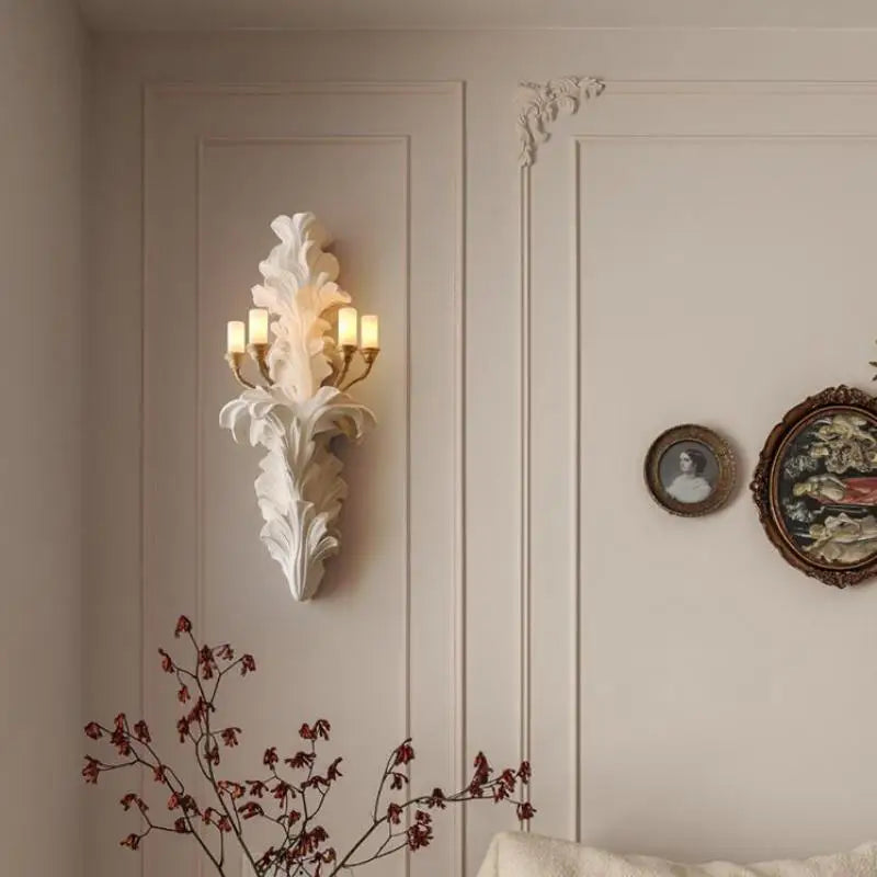 applique murale style français vintage en plâtre avec led - vue 4 sur 7