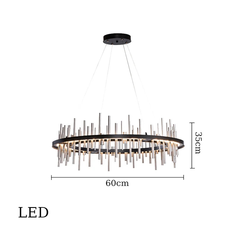 suspension à led en acier inoxydable pour décoration intérieure - vue 11 sur 16