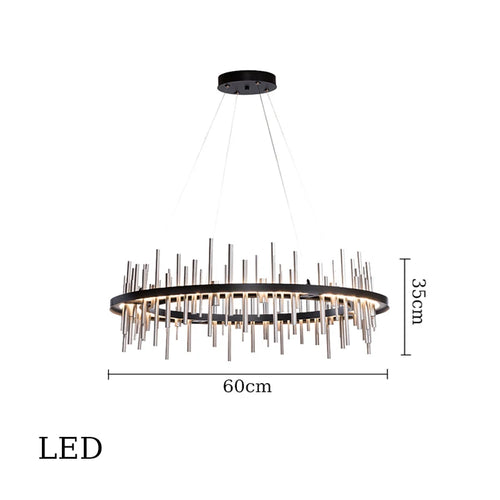 suspension à led en acier inoxydable pour décoration intérieure - vue 15 sur 16