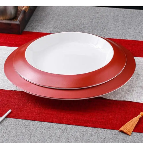 Assiette creuse céramique design minimaliste pour soupe dessert