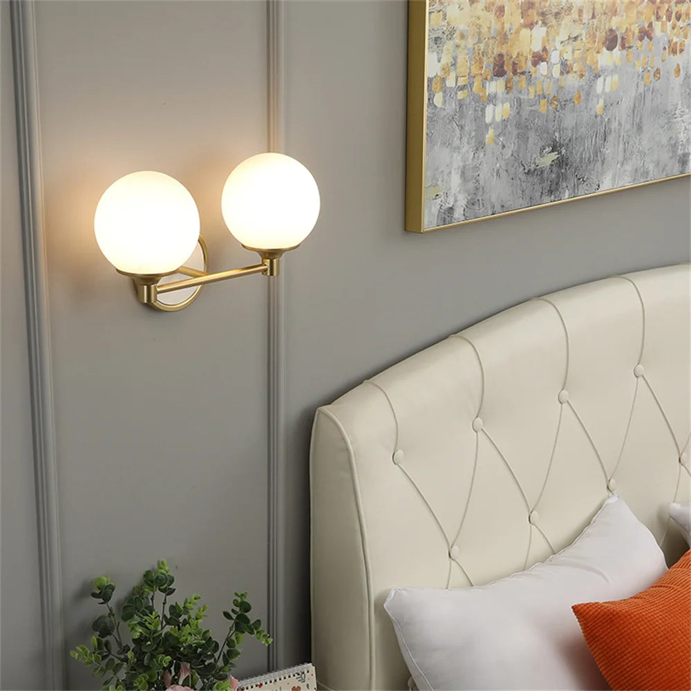 applique murale moderne nordique double tête led décoration maison - vue 3 sur 8