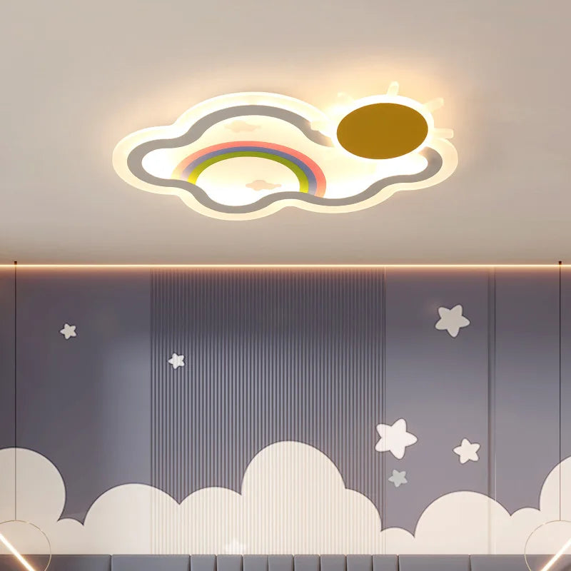 plafonnier nuage arc-en-ciel led pour chambre d'enfant - vue 4 sur 8