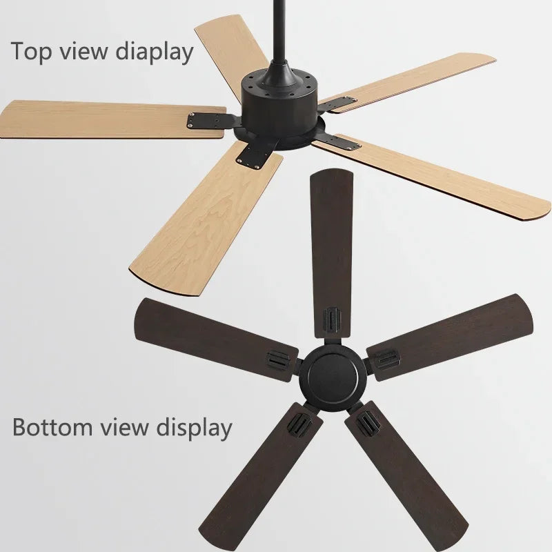 ventilateur de plafond industriel rétro sans lampe avec télécommande - vue 11 sur 12