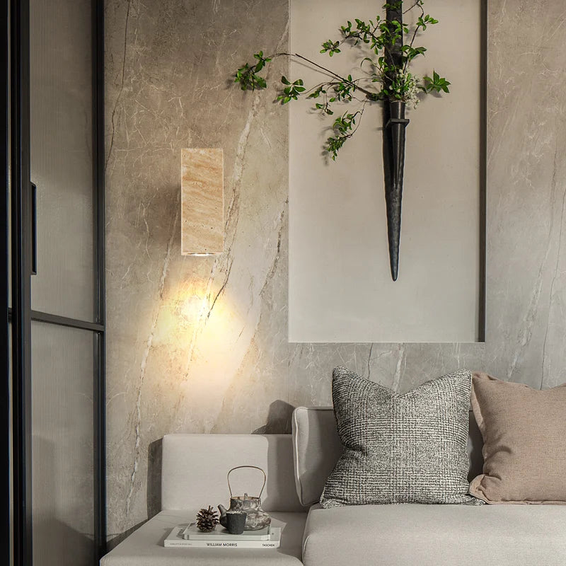 applique murale led en pierre naturelle décoration nordique - vue 5 sur 8