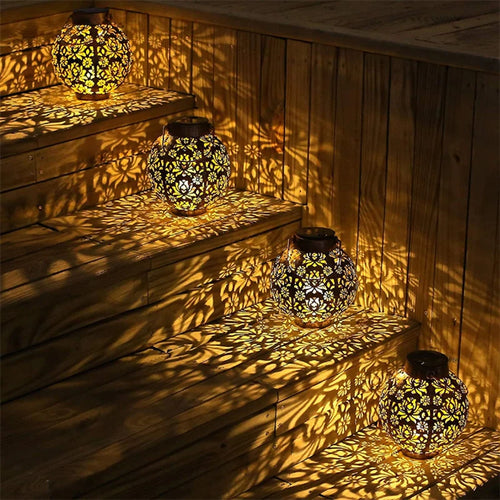 lampes solaires suspendues rétro pour jardin et extérieur - vue 2 sur 8