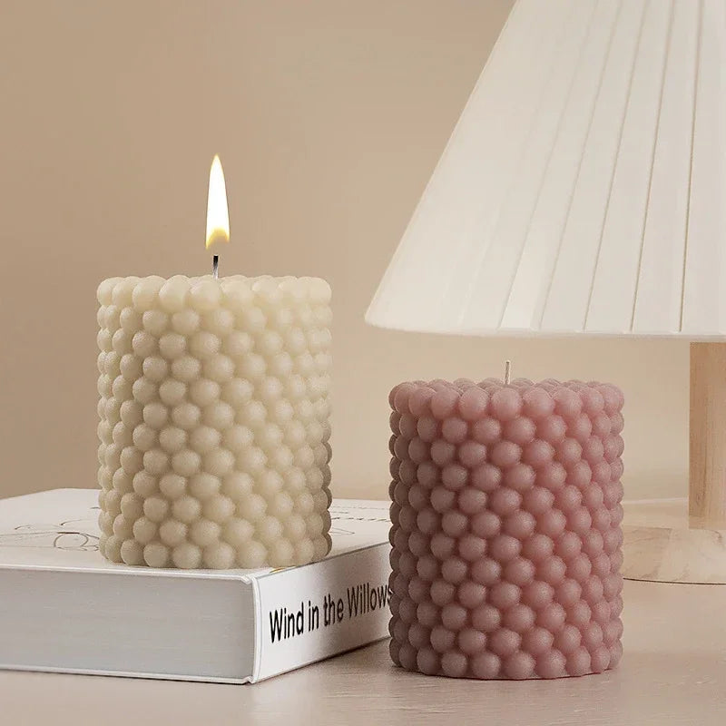 moule à bougie en silicone forme boule et bulle cylindrique - vue 4 sur 6
