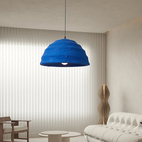 Klein bleu Suspension bol 49 CM Table à manger enfants chambre chevet Suspension Wabi Sabi maison séjour Suspension éclairage - vue 4 sur 7