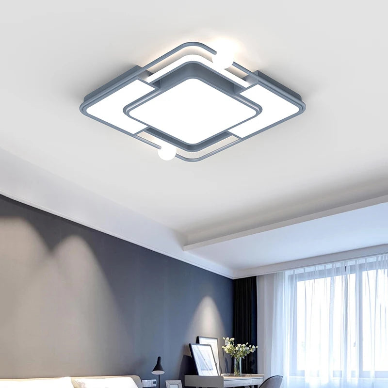 plafonnier led encastré carré moderne simple créatif - vue 4 sur 12