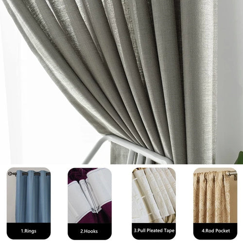 Voilage tulle imitation lin sur mesure style moderne - vue 6 sur 7