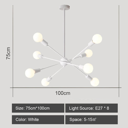 lustre moderne nordique sputnik avec éclairage led intérieur - vue 13 sur 16
