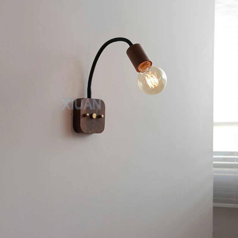 applique murale wabi sabi style rétro avec bras flexible à 360 degrés - vue 5 sur 7