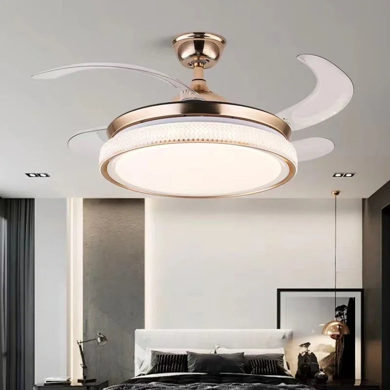 plafonnier led intelligent à pales rétractables design moderne - vue 3 sur 19