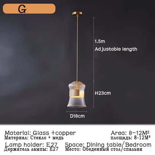 suspension modernes en verre nordiques pour décoration restaurant - vue 15 sur 16