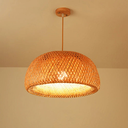 lampes suspendues style chinois tricotées à la main en bambou - vue 7 sur 16