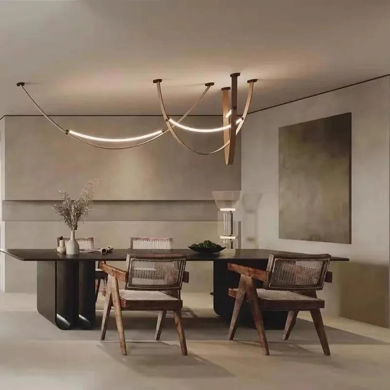lustre led en silicone et cuir artificiel pour hôtel