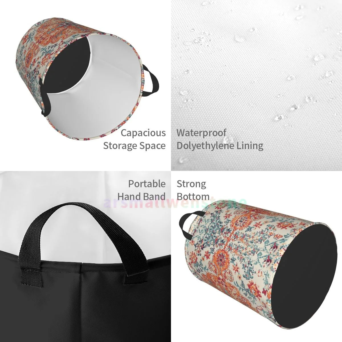 panier à linge boho en terre cuite pour rangement polyvalent - vue 7 sur 6