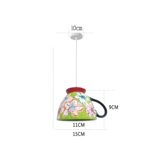 suspension en céramique design art thé éclairage led g4 - vue 23 sur 30