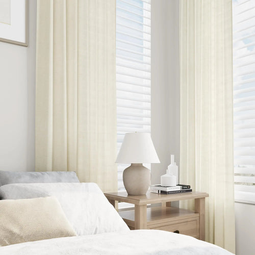 Voilage faux lin sur mesure extra long salon