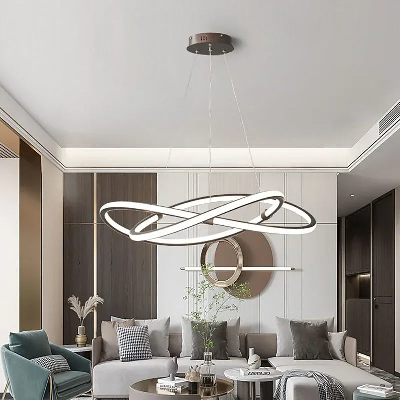 lustre moderne à leds pour décoration intérieure maison - vue 7 sur 12