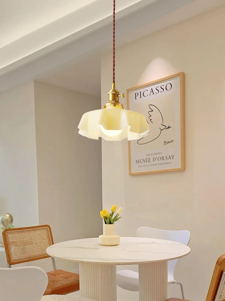 Suspension en verre fleuri pour décoration créative - vue 3 sur 9
