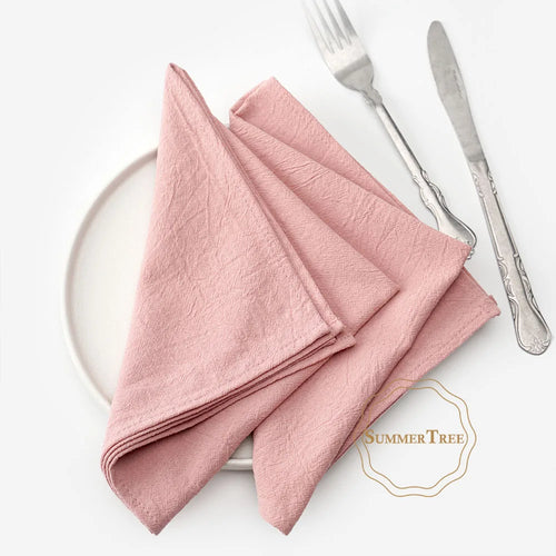 Serviette de table coton lavé style vintage dentelle