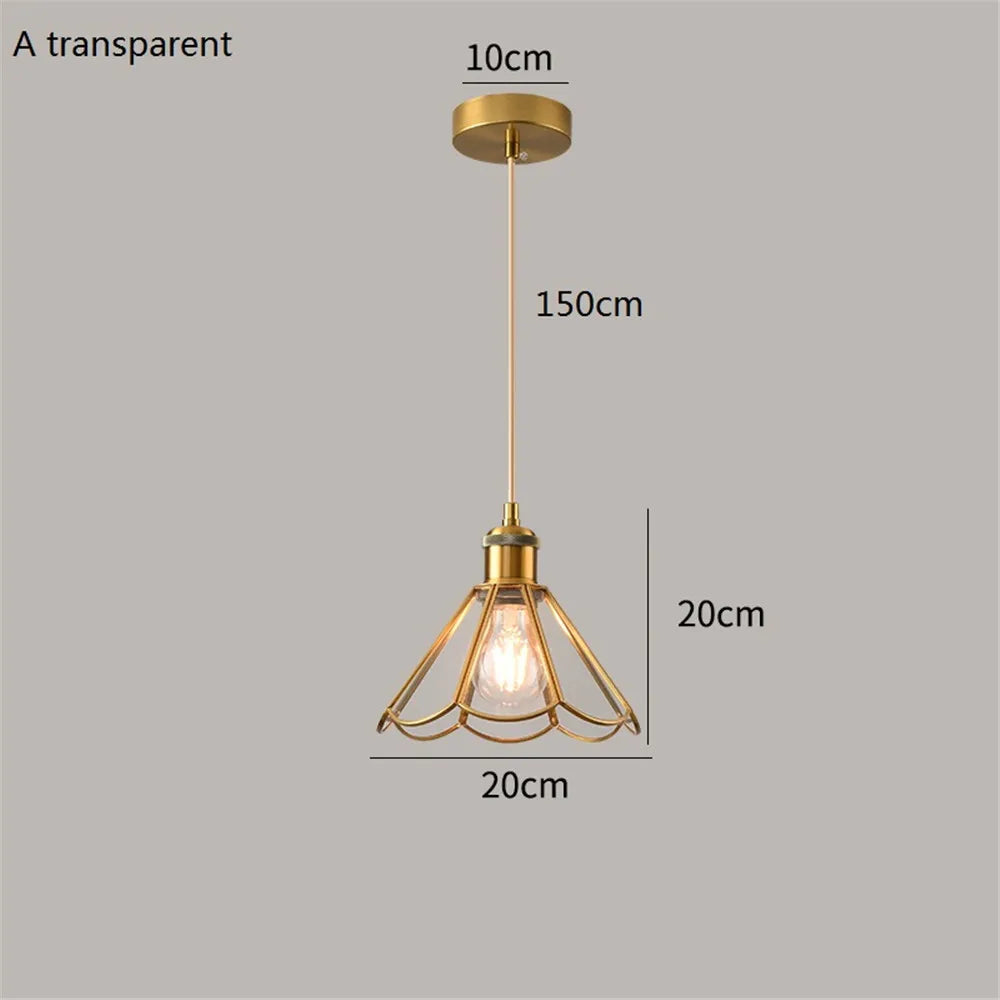 suspension vintage en laiton et verre pour décoration intérieure