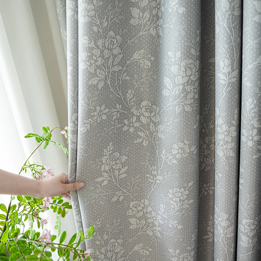 Rideau occultant floral moderne pour salon et chambre - vue 4 sur 9