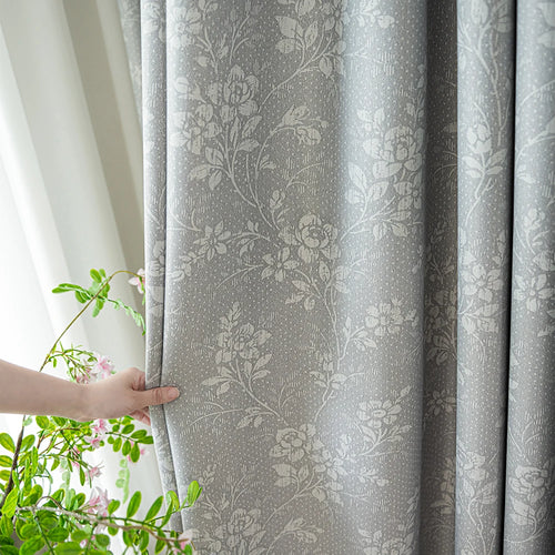 Rideau occultant floral moderne pour salon et chambre - vue 5 sur 9