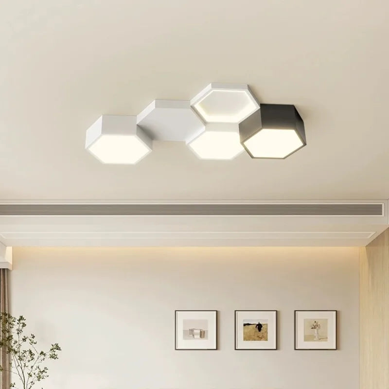 Lustre LED télécommandé nordique usine - vue 5 sur 11