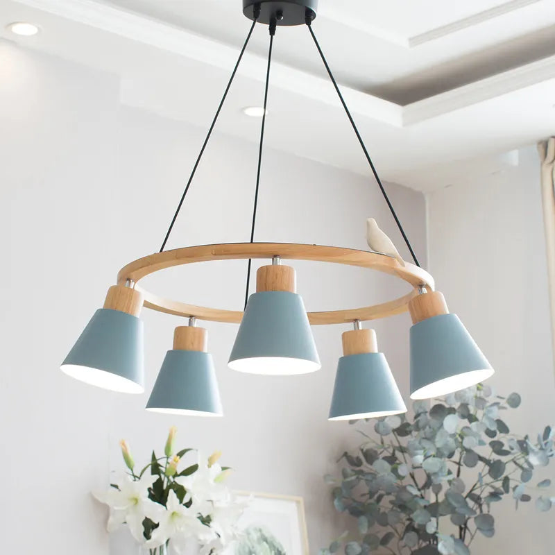 Lampe suspension créative nordique oiseau - vue 5 sur 18