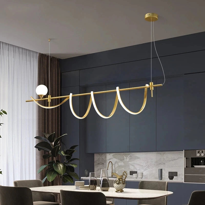 lustre en forme de verre blanc avec éclairage led intégré