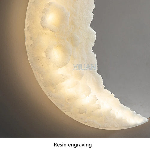 Luxury Moon Wall Lamp for Bedroom Living room Indoor Decor Creative Resin Engraving Moon Light Hallway Stair Aisle Entrance - vue 7 sur 8