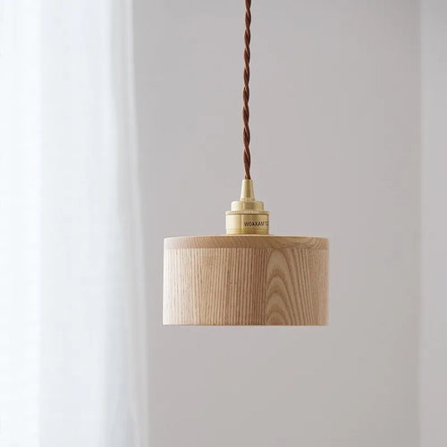 suspension LED en bois au design nordique moderne - vue 2 sur 10