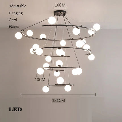 lustre créatif en fer et verre pour décoration élégante - vue 11 sur 16