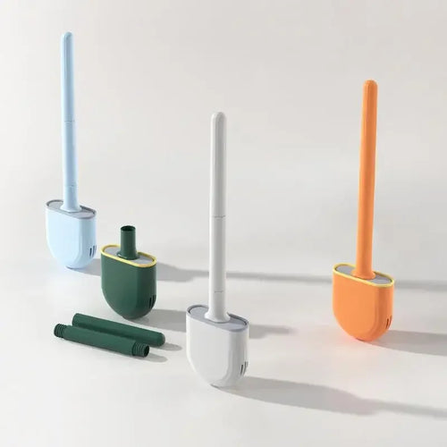 brosse de toilette suspendue en silicone avec support séchage rapide