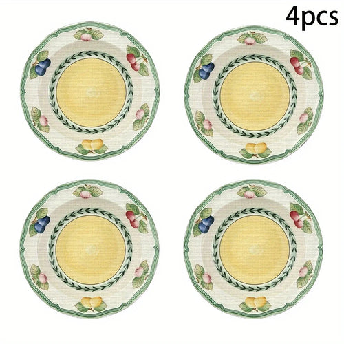 set de table motif fruits fleurs style champetre