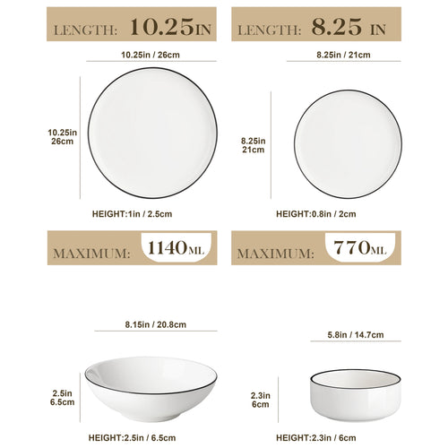 service de table céramique malacasa 24 48 pieces