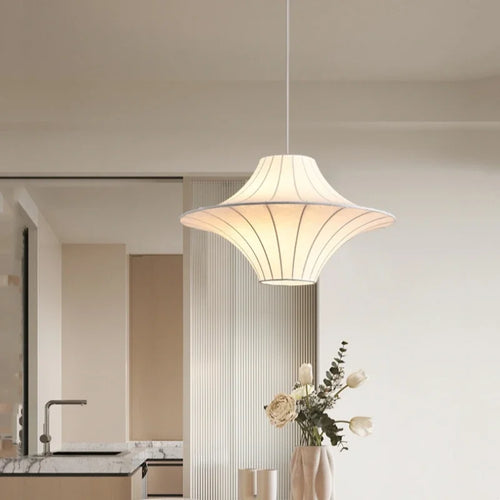 suspension design wabi sabi en soie pour décoration intérieure - vue 2 sur 8