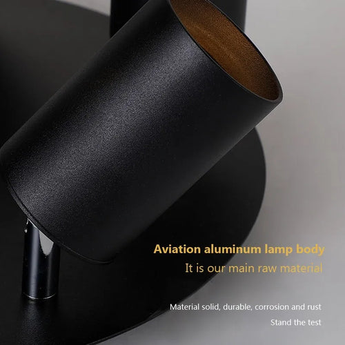 Plafonnier LED au design nordique rotatif à 3/5 têtes dorées