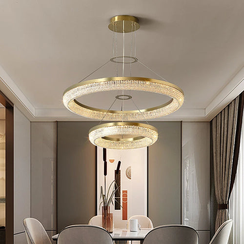 lustre en cristal rond design nordique pour décoration intérieure - vue 3 sur 12
