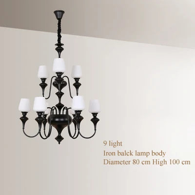 lustre à led en cuivre noir pour décoration d'hôtel élégant - vue 16 sur 22