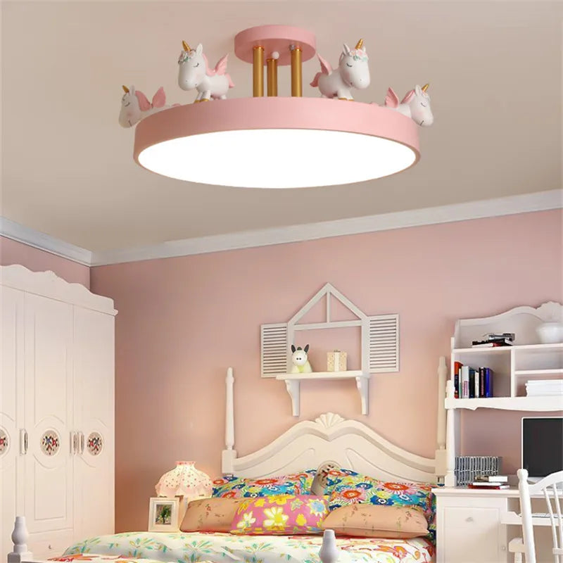 plafonnier licorne lampe enfant décoration lumineuse en résine - vue 5 sur 9
