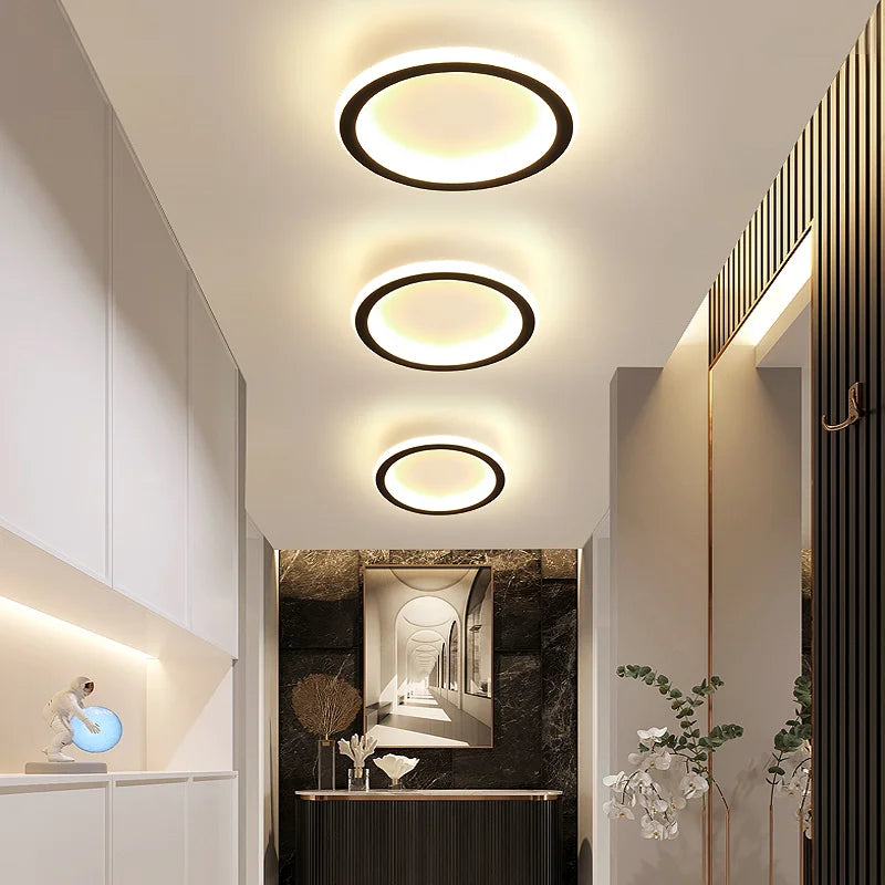 Lampe d'allée ronde Simple plafonnier à LED Dia 25cm monté plafonniers de cuisine créatifs plafonnier carré pour la maison intérieure