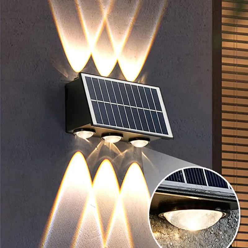 applique murale solaire led moderne étanche pour extérieur jardin cour rue - vue 3 sur 14